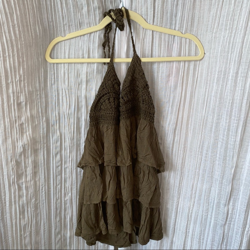 Crochet Halter Top w/ Ruffles